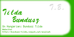 tilda bundusz business card